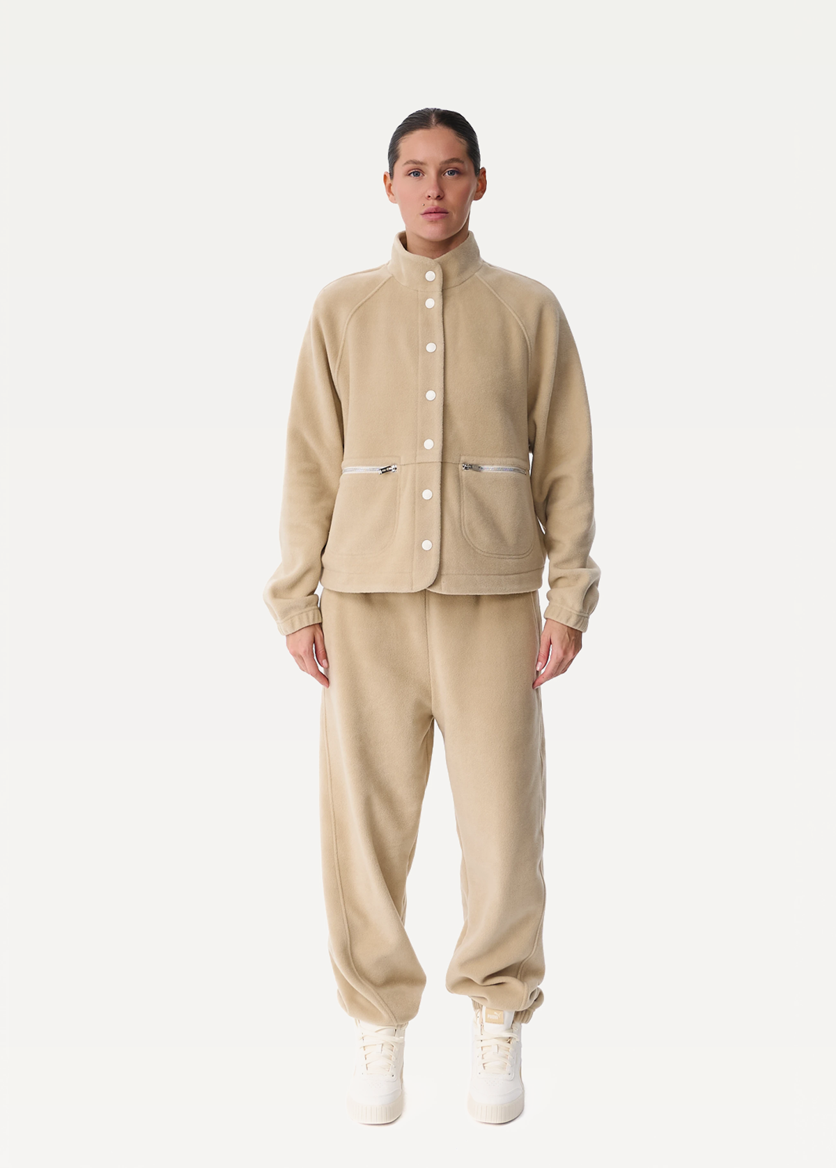 Бомбер жiночий FRND FOR FRIENDS Level Polar Fleece бежевого кольору