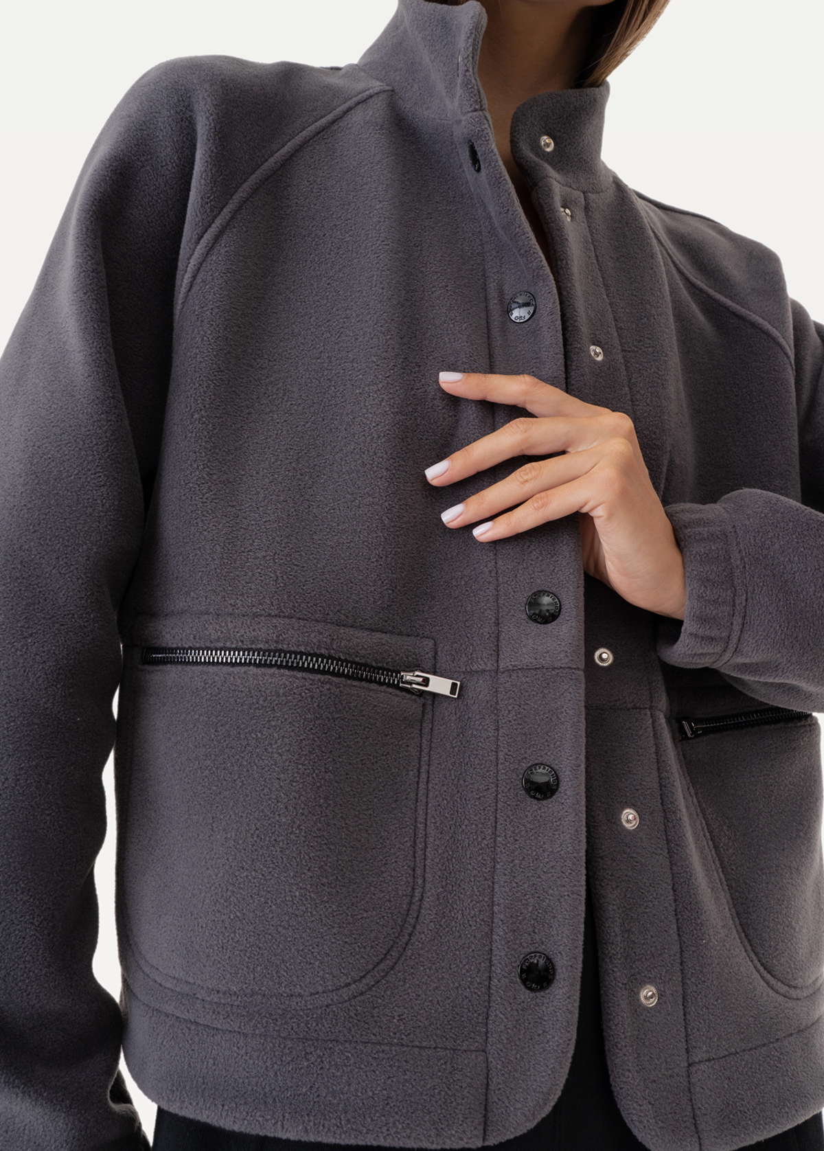 Бомбер жiночий FRND FOR FRIENDS Level Polar Fleece темно-сірого кольору