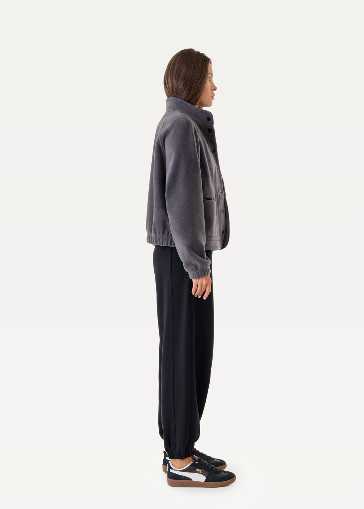 Бомбер жiночий FRND FOR FRIENDS Level Polar Fleece темно-сірого кольору