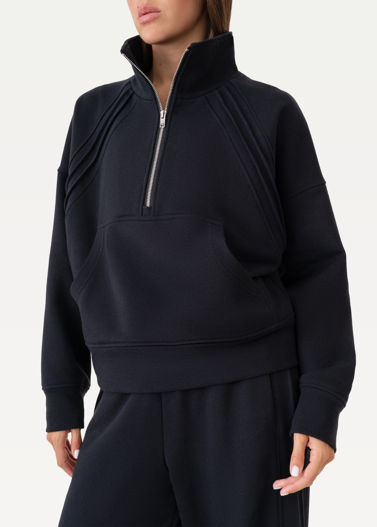 Світшот на блискавці жіночий FRND FOR FRIENDS Quest чорного кольору