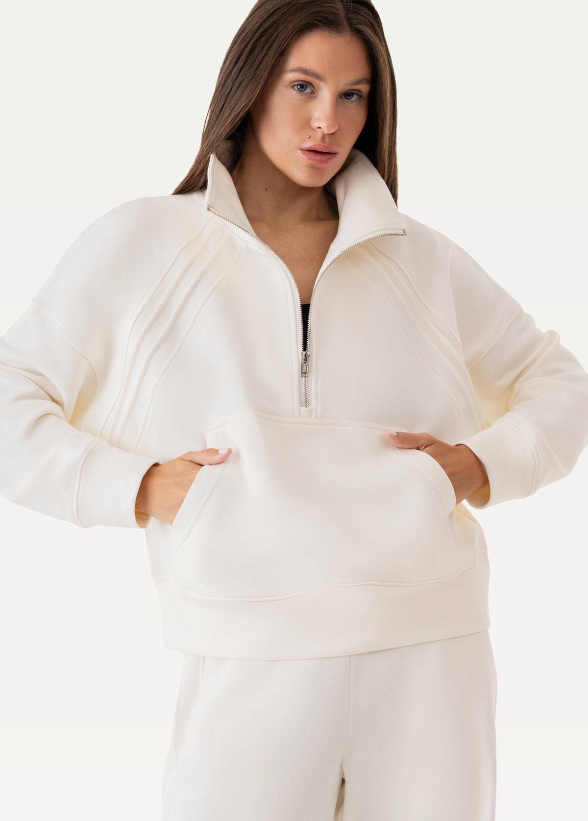 Свитшот женский на молнии FRND FOR FRIENDS Quest молочного цвета