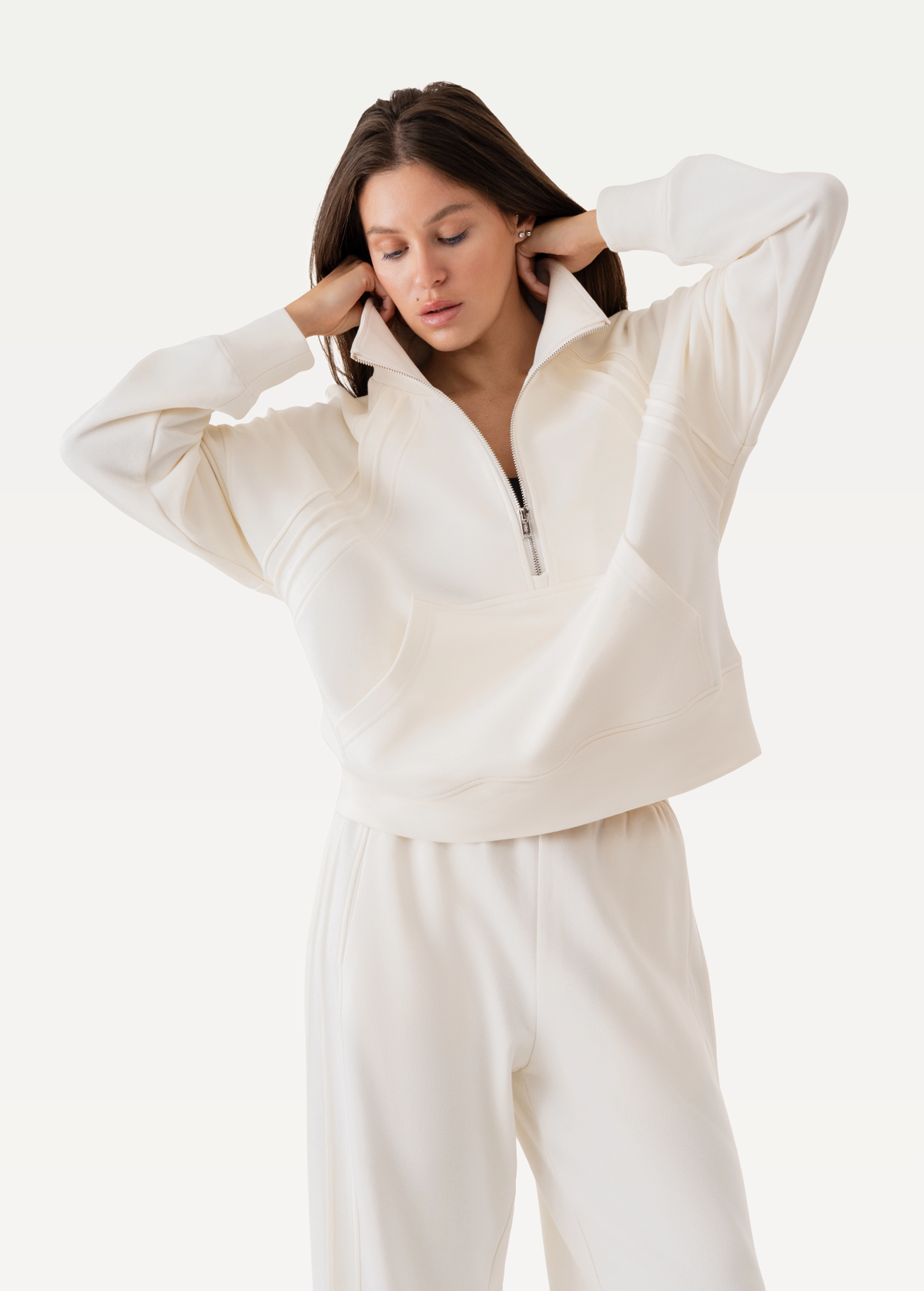 Свитшот женский на молнии FRND FOR FRIENDS Quest молочного цвета