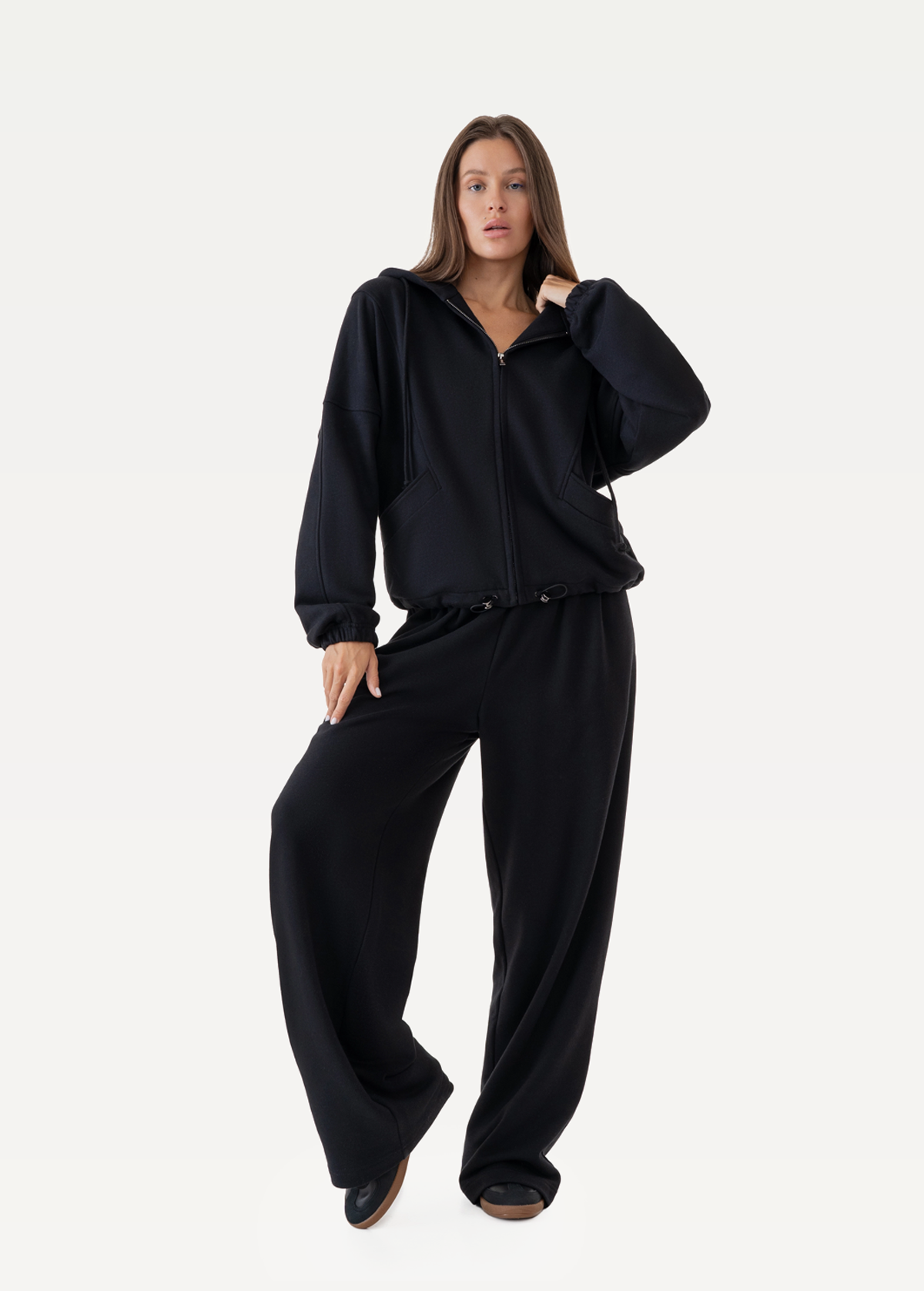 Худі на блискавці жіноче FRND FOR FRIENDS Shape чорного кольору