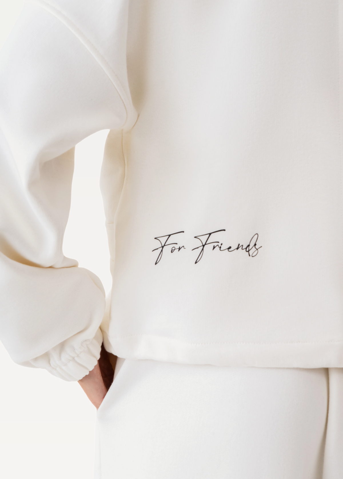 Худі на блискавці жіноче FRND FOR FRIENDS Shape молочного кольору