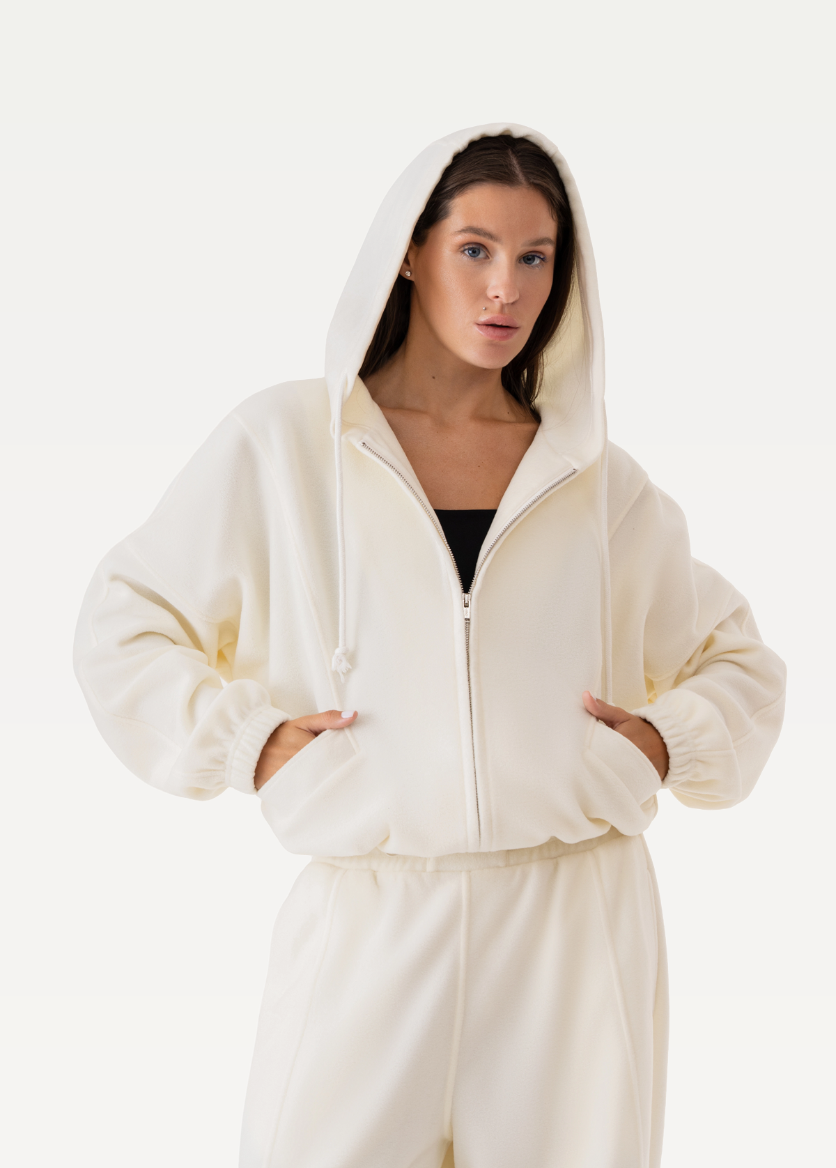 Худі на блискавці жіноче FRND FOR FRIENDS Paradox молочного кольору