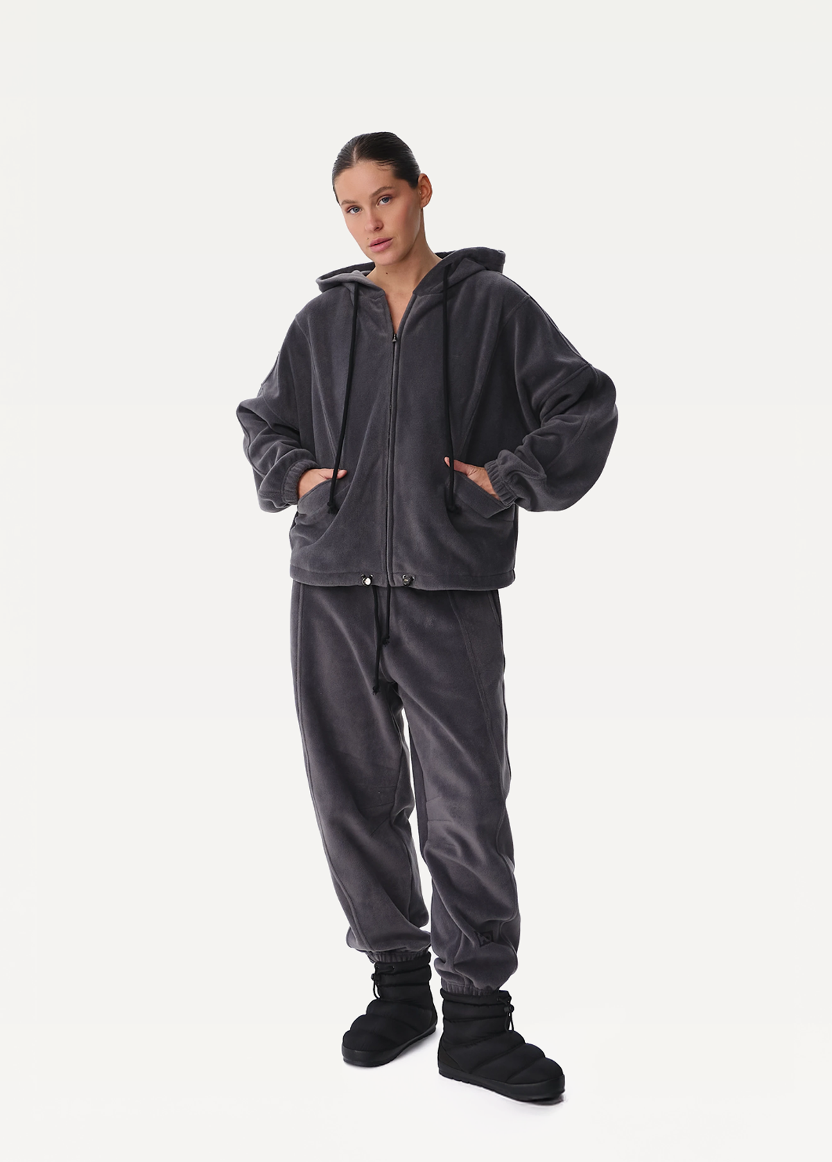 Худі на блискавці жіноче FRND FOR FRIENDS Paradox Polar Fleece темно-сірого кольору