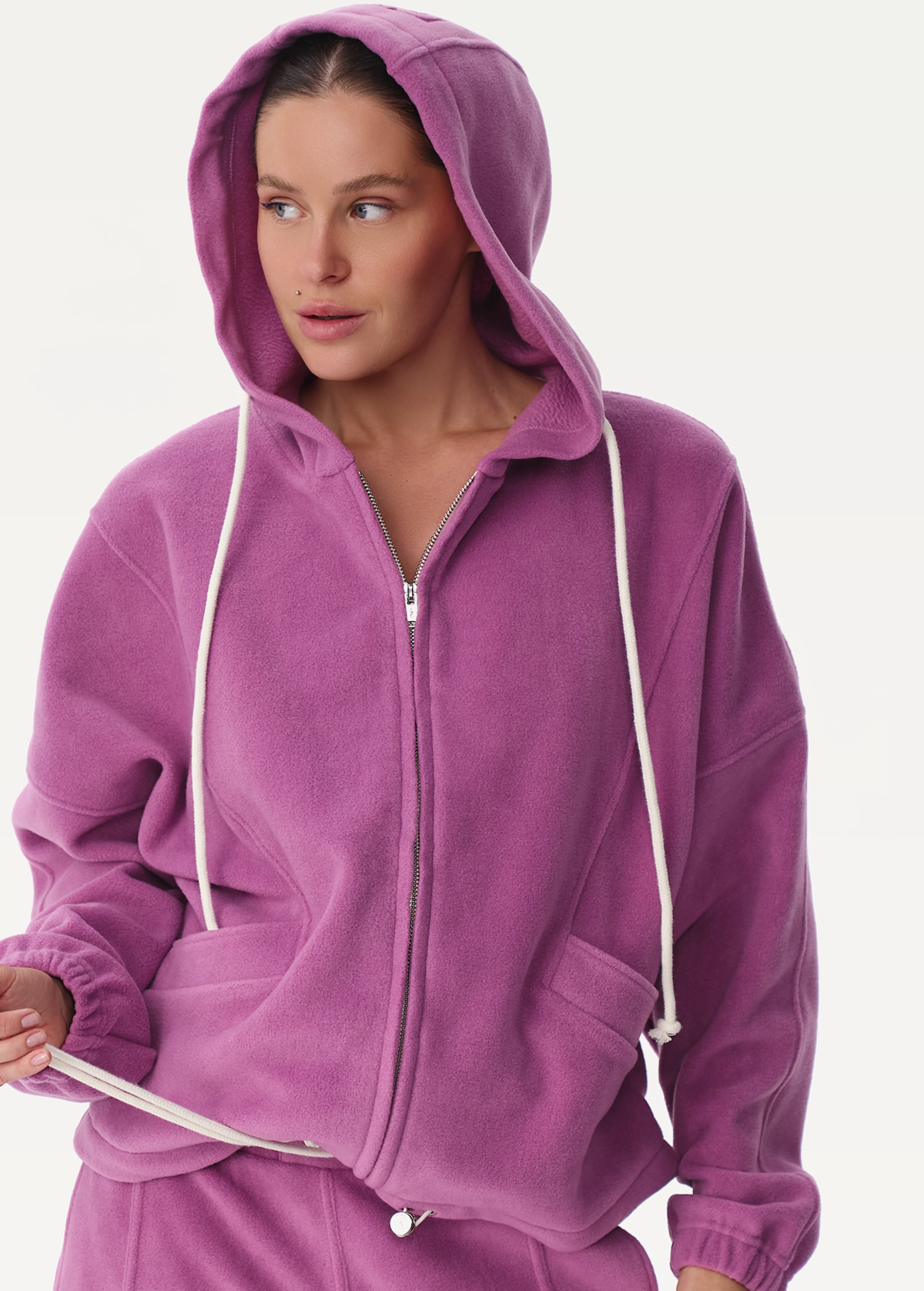 Худі на блискавці жіноче FRND FOR FRIENDS Paradox Polar Fleece ягідного кольору