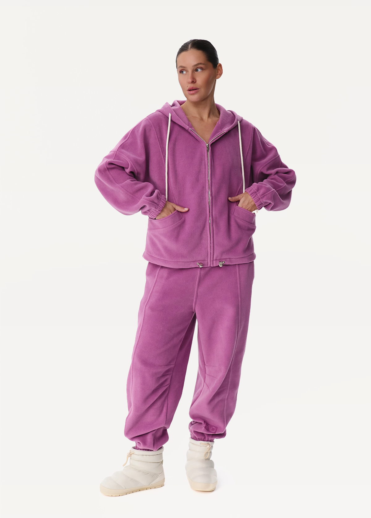 Худі на блискавці жіноче FRND FOR FRIENDS Paradox Polar Fleece ягідного кольору