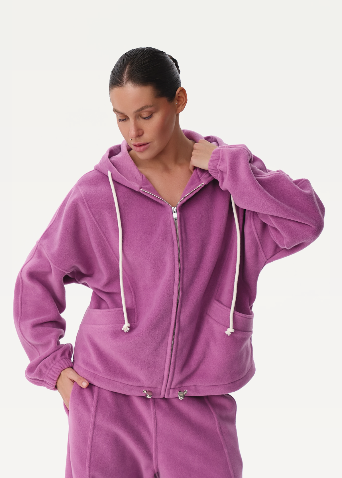 Худі на блискавці жіноче FRND FOR FRIENDS Paradox Polar Fleece ягідного кольору