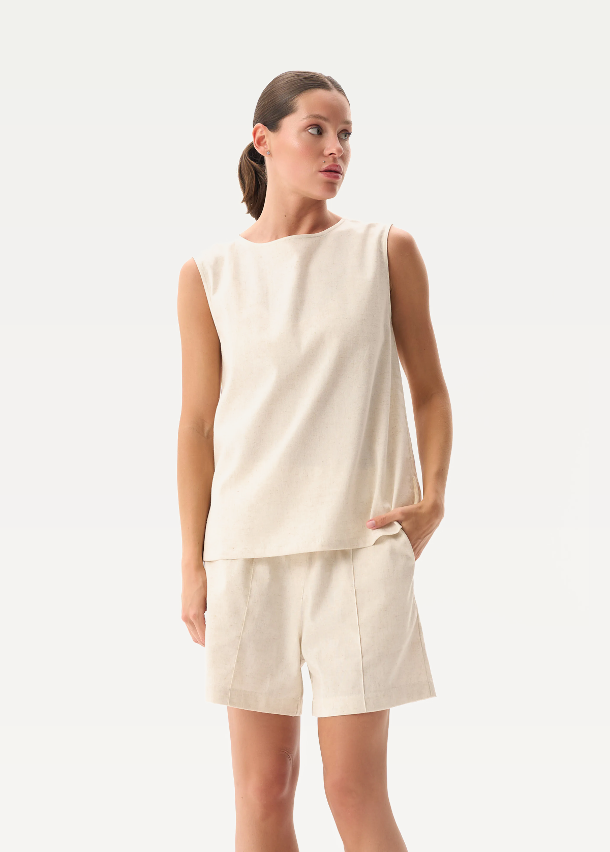 Майка FRND FOR FRIENDS Sakura tank top женская натурального цвета