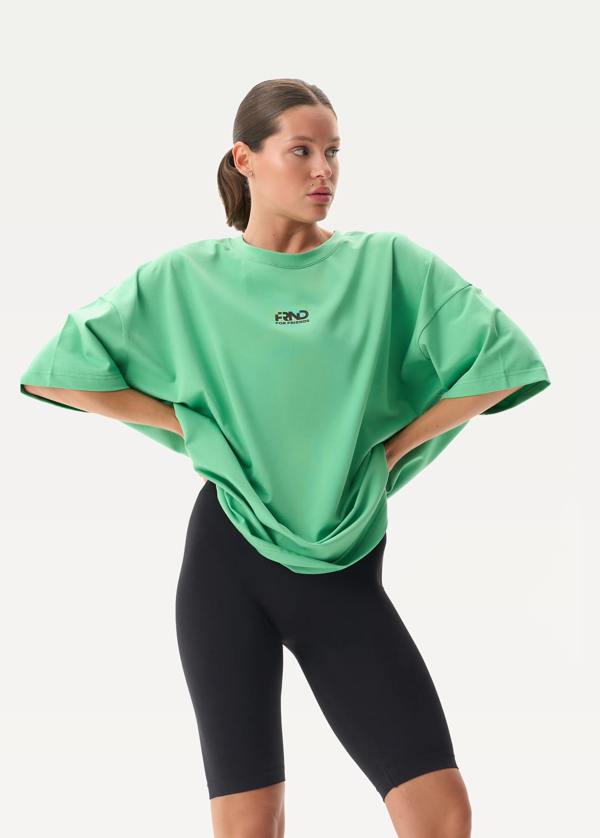 Футболка FRND FOR FRIENDS Volume жіноча зеленого кольору