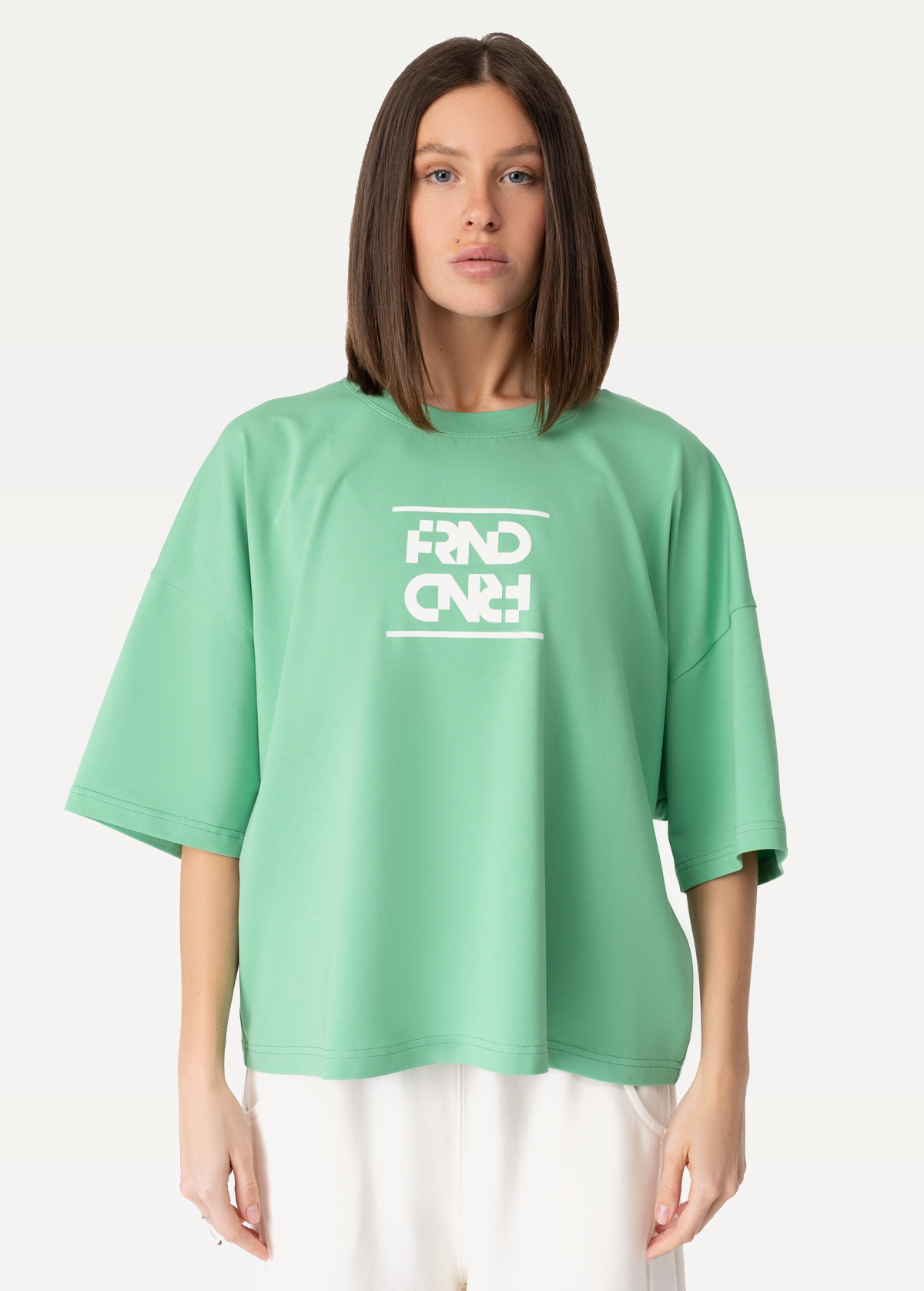 Футболка FRND FOR FRIENDS Woman зеленого цвета
