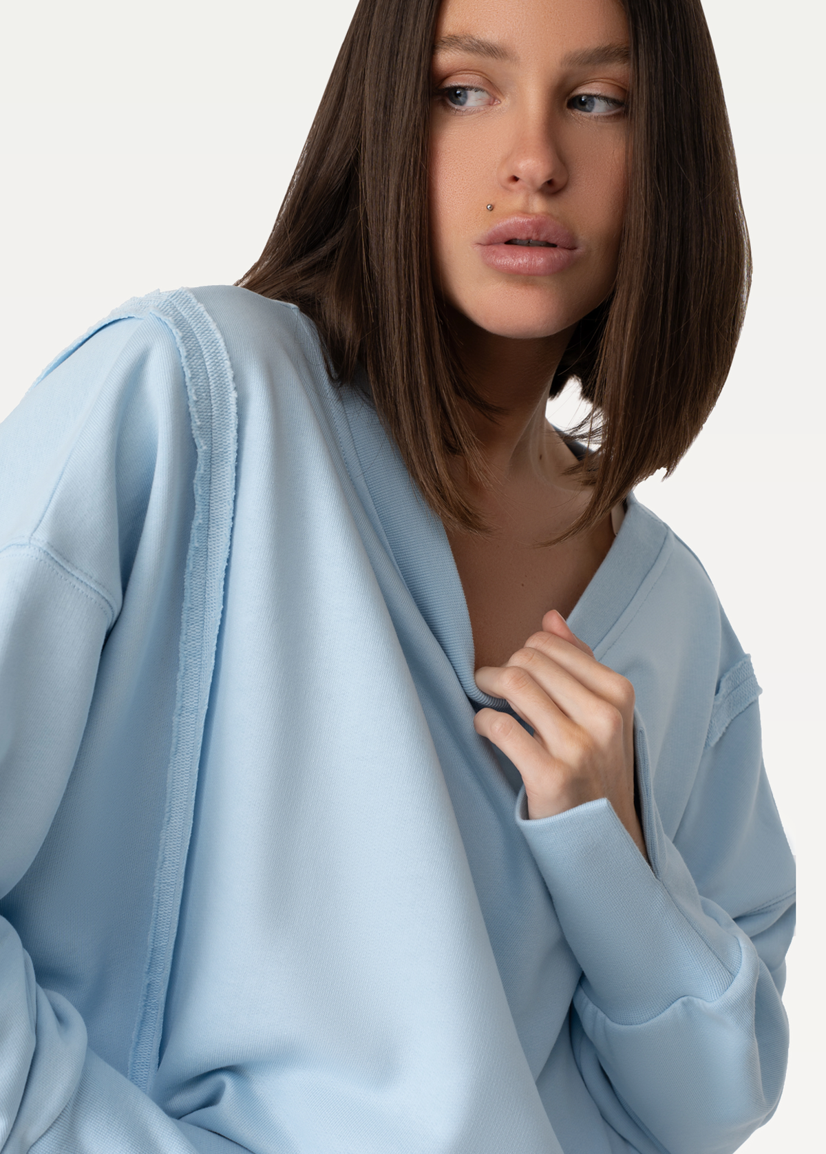 Світшот FRND FOR FRIENDS Chloe жіночий небесно-блакитного кольору