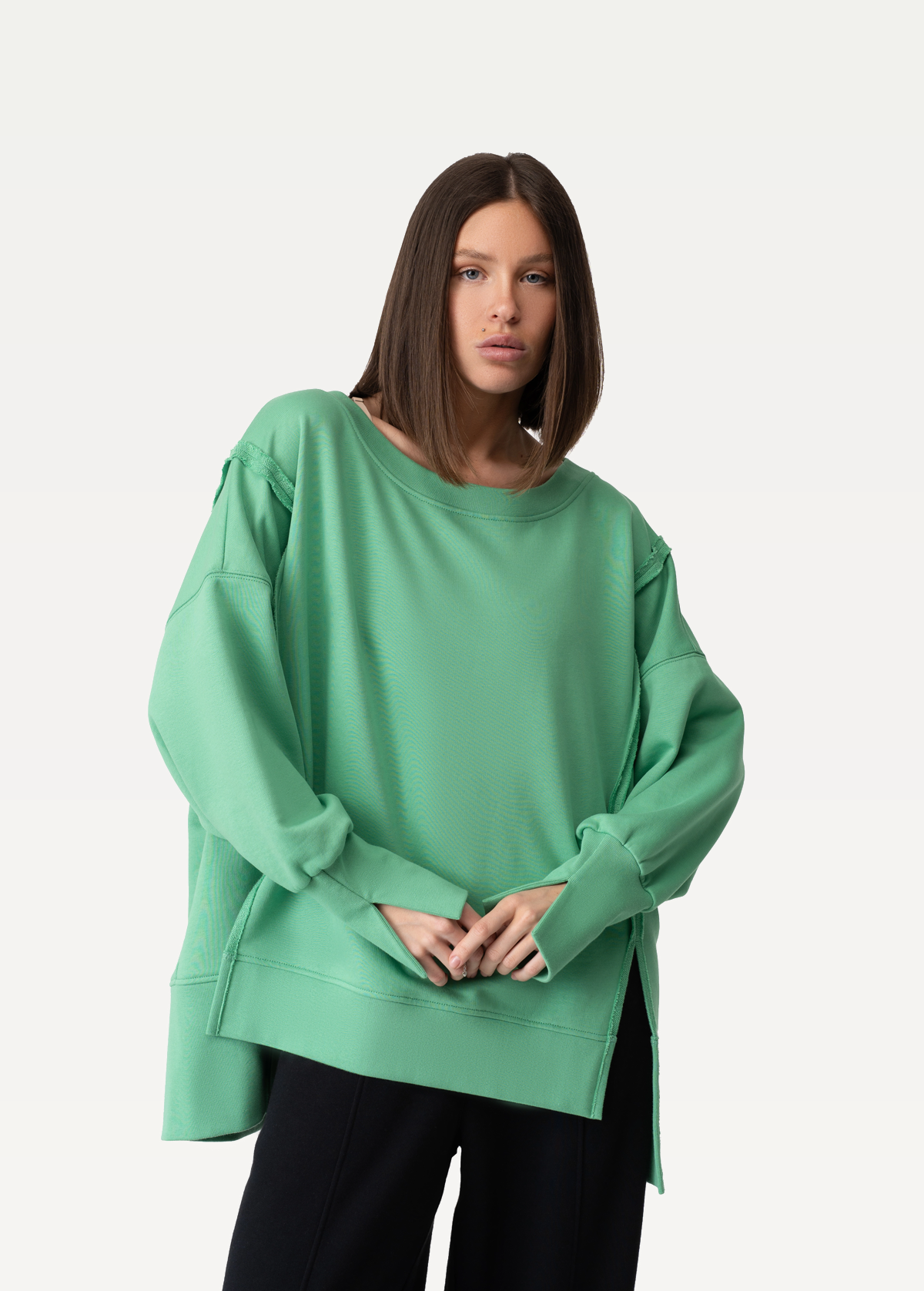 Світшот FRND FOR FRIENDS Vivien жіночий зеленого кольору