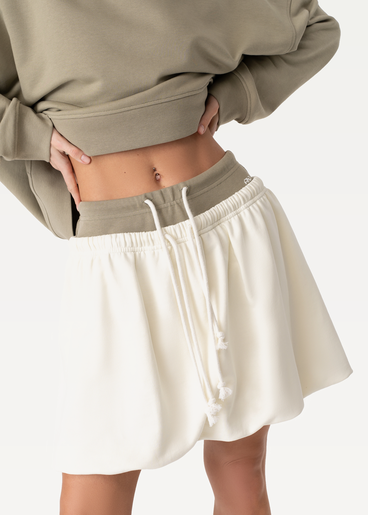 Юбка FRND FOR FRIENDS Kenzo женская молочного и оливкового цвета