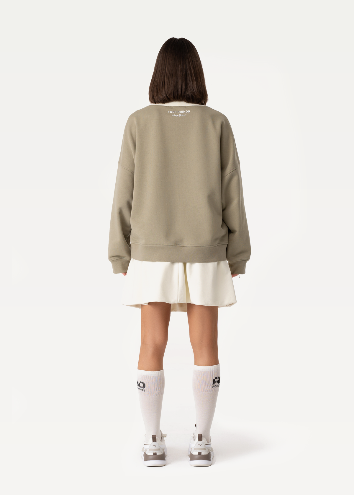 Юбка FRND FOR FRIENDS Kenzo женская молочного и оливкового цвета