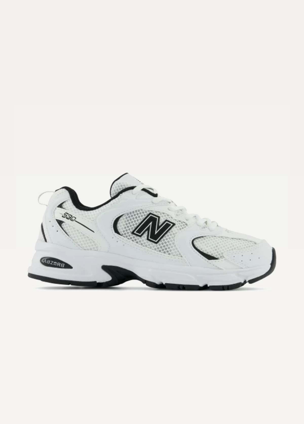 Кросівки New Balance MR530 Unisex білого кольору з чорними вставками