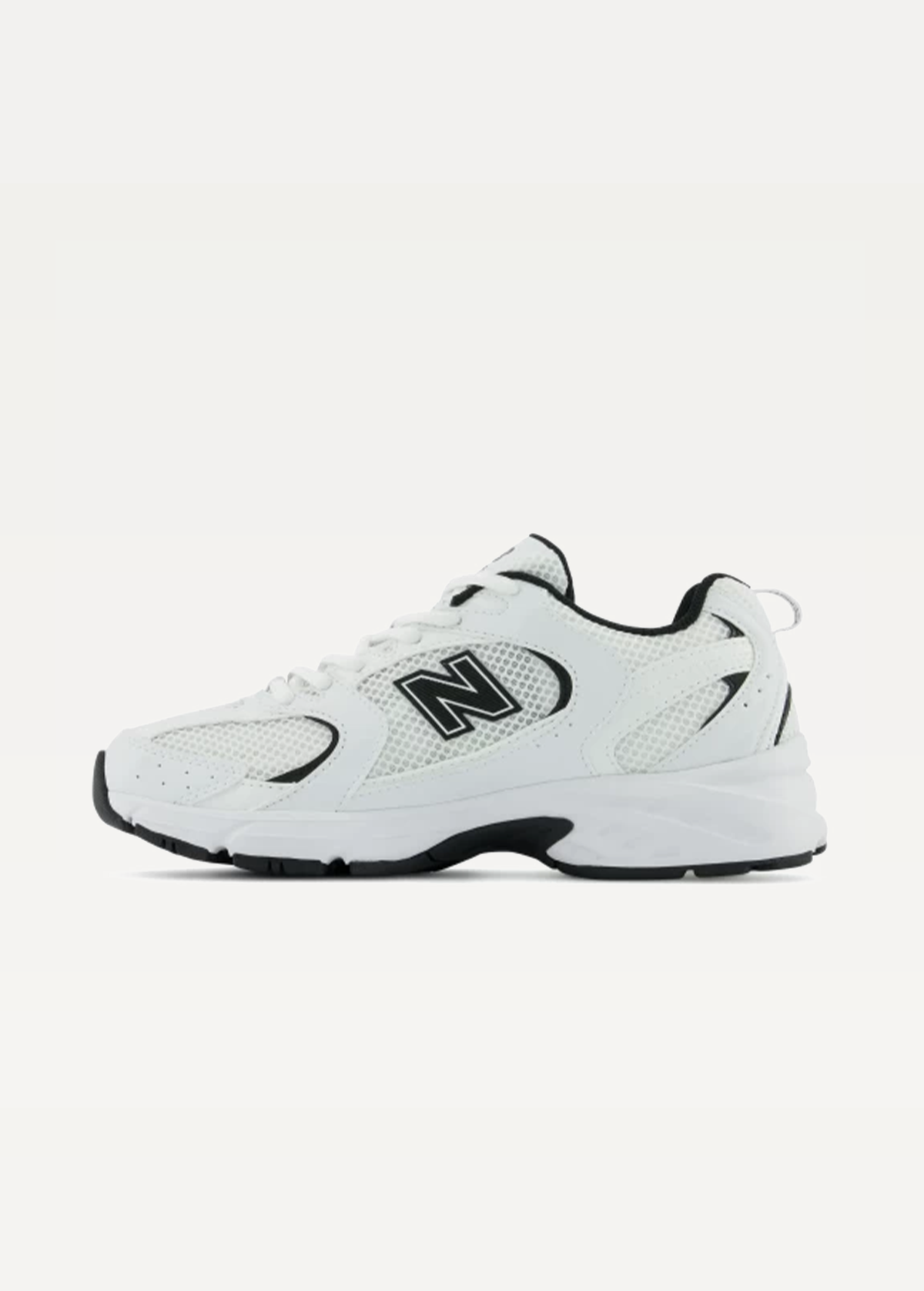 Кросівки New Balance MR530 Unisex білого кольору з чорними вставками