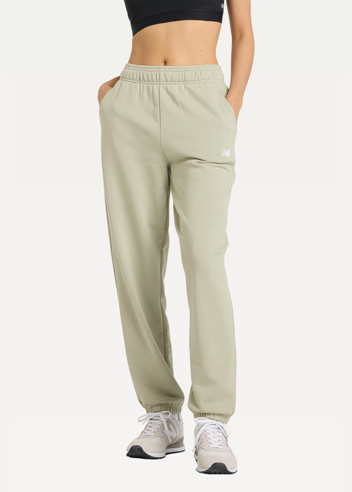 Штани жіночі New Balance Sport Essentials FT оливкового кольору