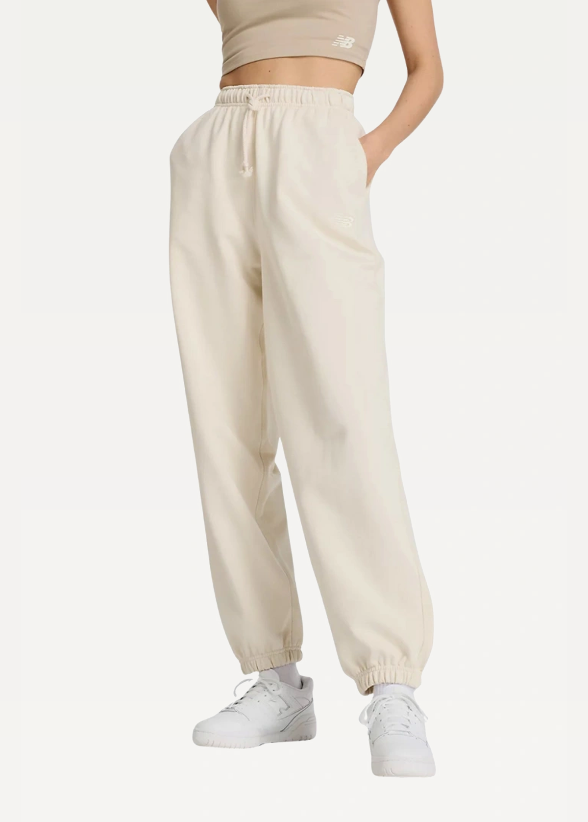 Штани жіночі New Balance NB Athletics молочного кольору