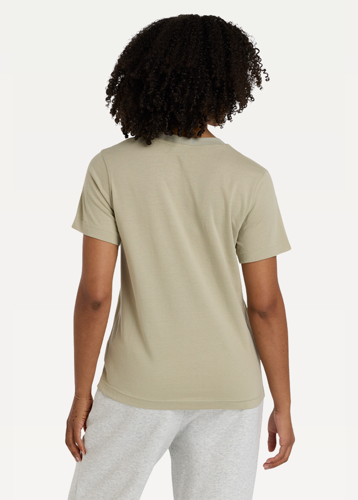 Футболка женская New Balance Sport Essentials Jersey Logo оливкового цвета