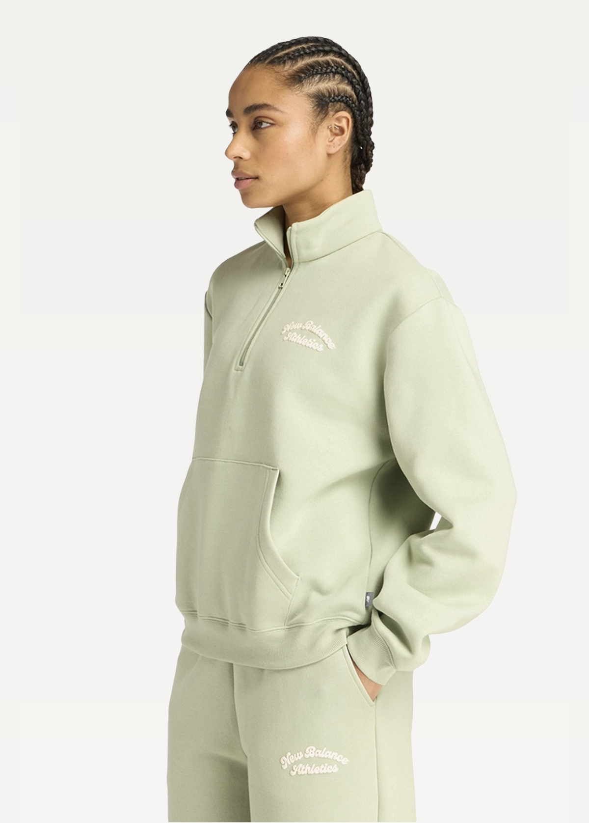 Реглан жіночий Linear Heritage Fleece Half Zip зеленого кольору