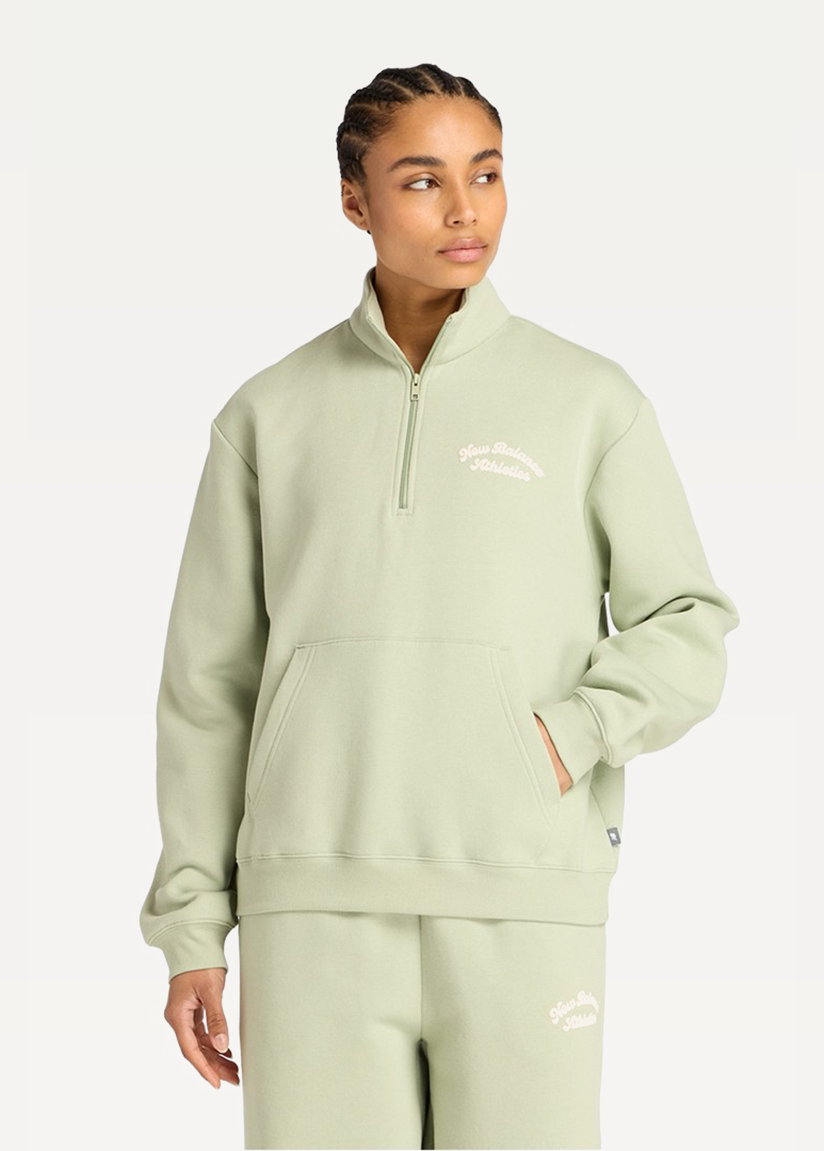 Реглан жіночий Linear Heritage Fleece Half Zip зеленого кольору