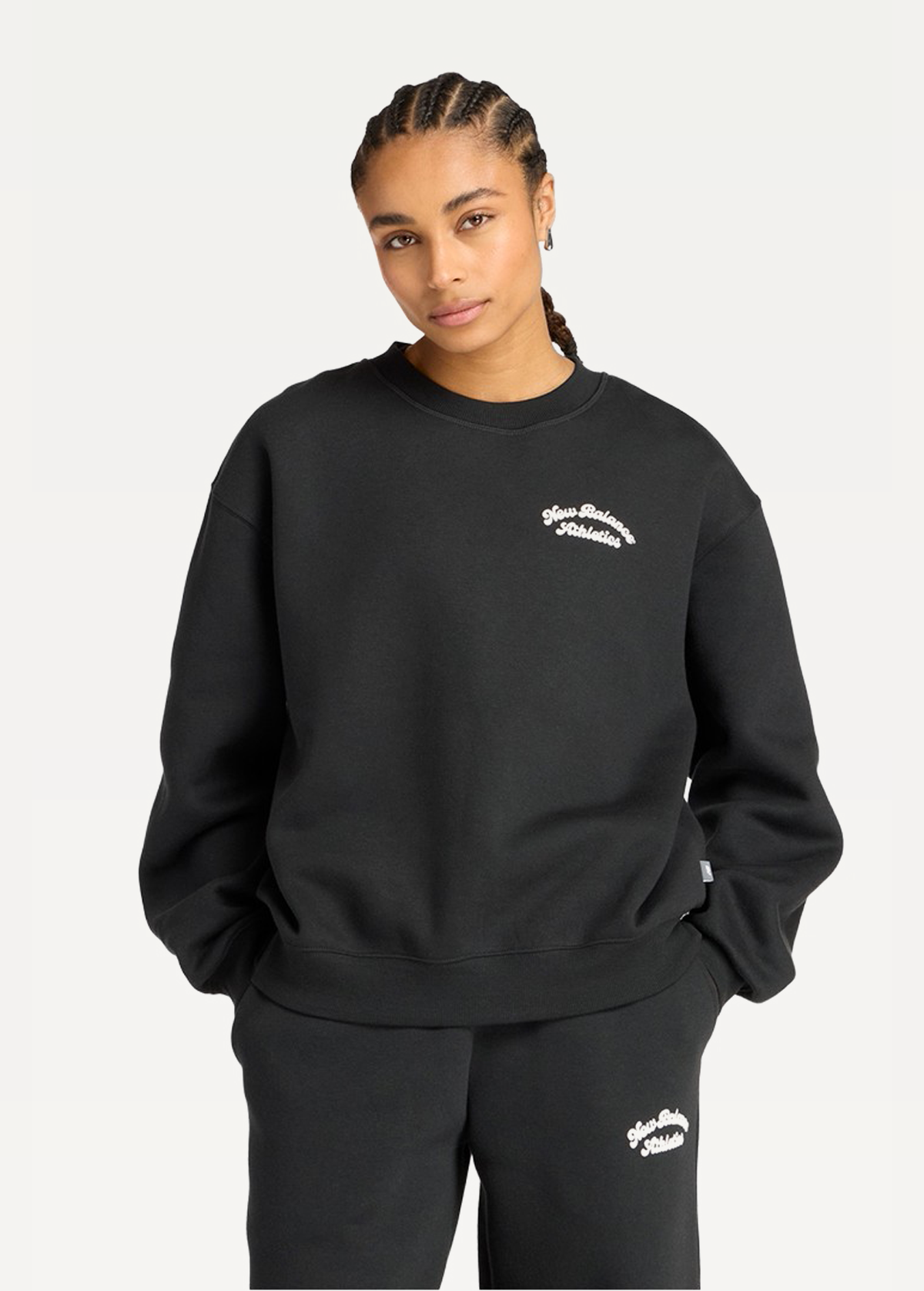 Світшот жіночий New Balance Linear Heritage Fleece чорного кольору