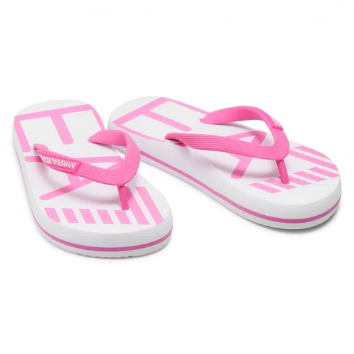 Шльопанці EA7 Emporio Armani біло-рожевого кольору