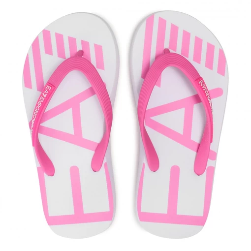 Шльопанці EA7 Emporio Armani біло-рожевого кольору