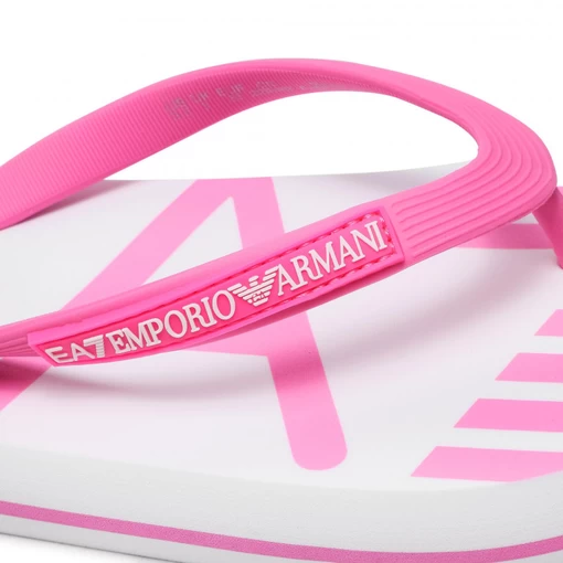 Шльопанці EA7 Emporio Armani біло-рожевого кольору