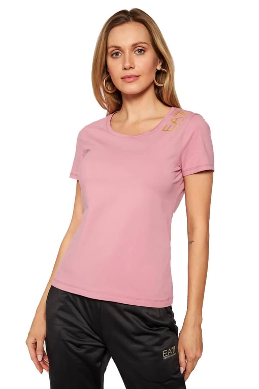 Футболка жіноча EA7 Emporio Armani Regular Fit рожевого кольору (3KTT13 TJ29Z 1436)