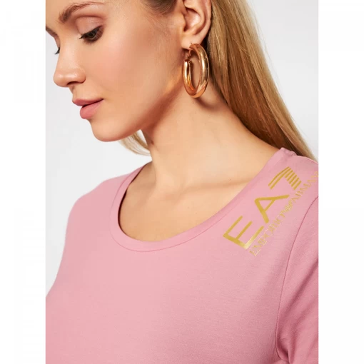Футболка жіноча EA7 Emporio Armani Regular Fit рожевого кольору (3KTT13 TJ29Z 1436)