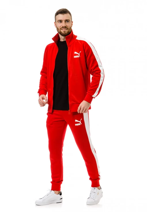 Куртка спортивная Puma Iconic T7 Track Jacket PT красного цвета