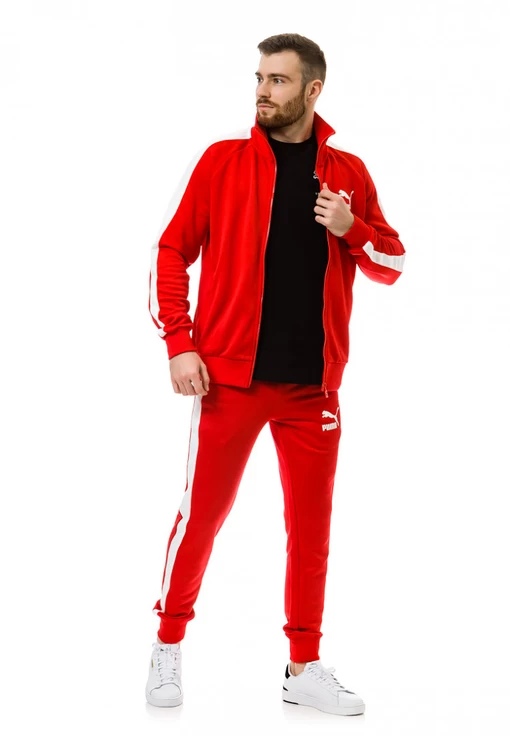 Куртка спортивная Puma Iconic T7 Track Jacket PT красного цвета