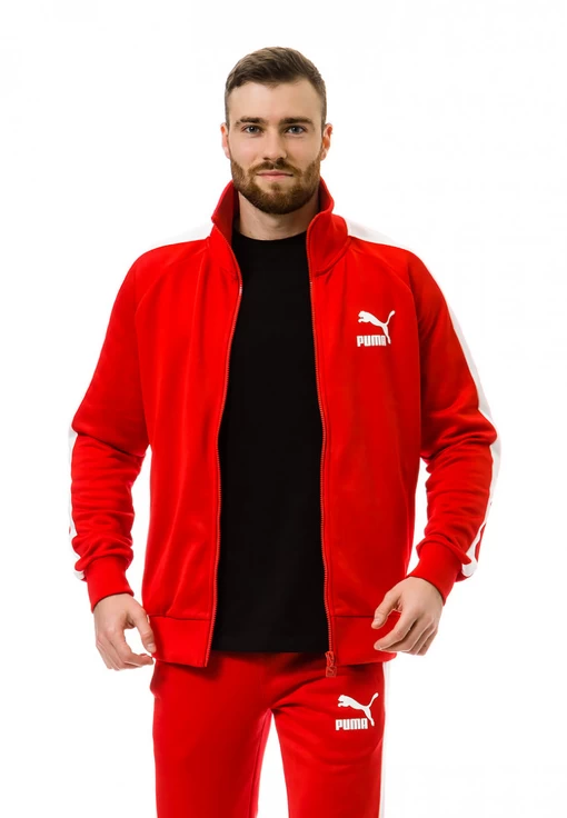 Куртка спортивная Puma Iconic T7 Track Jacket PT красного цвета