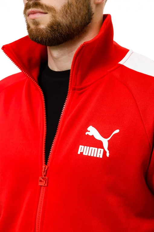 Куртка спортивная Puma Iconic T7 Track Jacket PT красного цвета