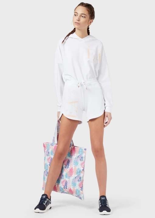 Шорти трикотажні жіночі білого кольору EA7 Emporio Armani