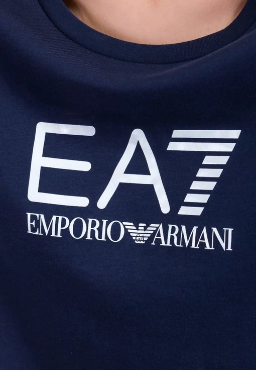 Футболка жіноча з джерсі EA7 Emporio Armani темно-синього кольору