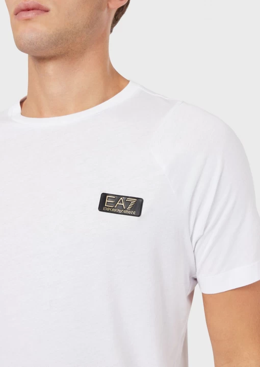 Футболка чоловіча із джерсі білого кольору EA7 Emporio Armani