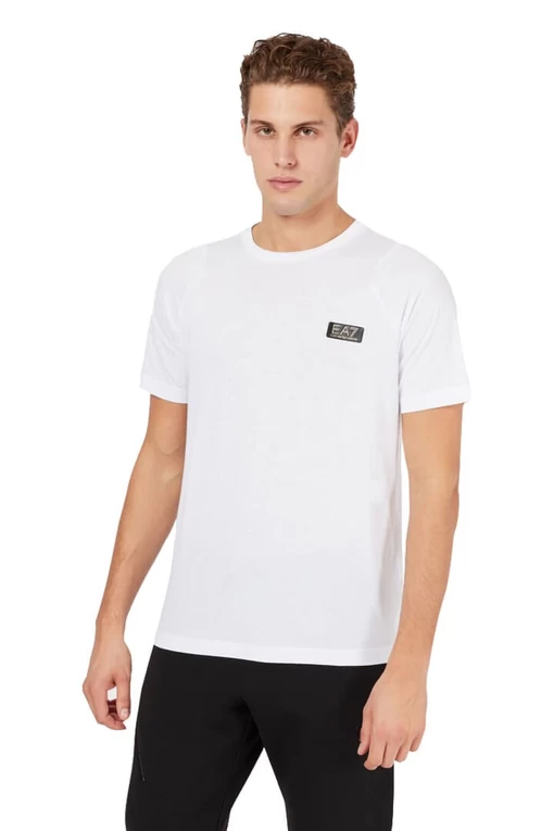 Футболка чоловіча із джерсі білого кольору EA7 Emporio Armani