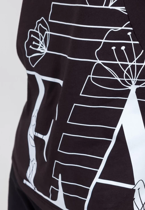 Футболка женская из джерси EA7 Emporio Armani черного цвета