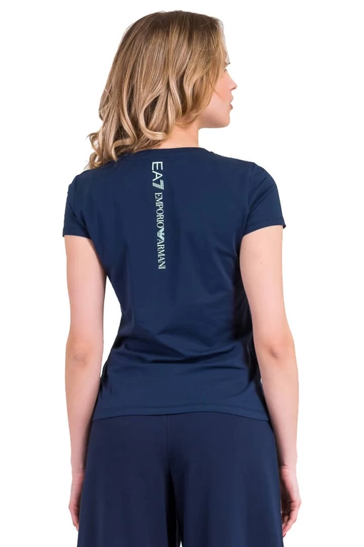 Футболка женская из джерси EA7 Emporio Armani темно-синего цвета (3HTT01 TJ29Z 15)