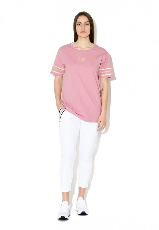 Футболка EA7 Emporio Armani рожевого кольору (3KTT19 TJ29Z 1436)