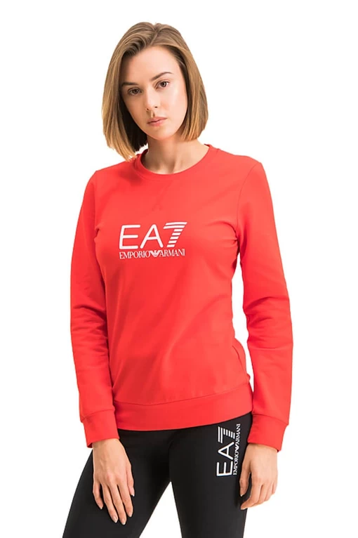 Толстовка женская EA7 Emporio Armani кораллового цвета