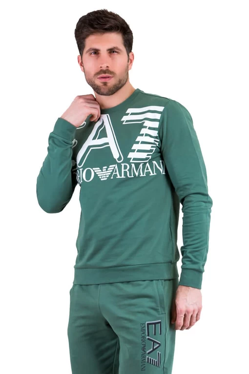 Толстовка мужская EA7 Emporio Armani зеленого цвета