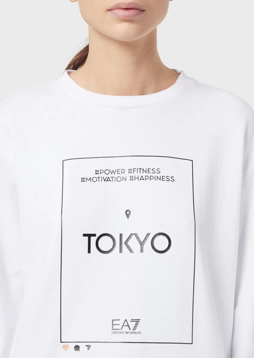 Толстовка жіноча EA7 Emporio Armani білого кольору (3HTM14 TJ31Z 11)
