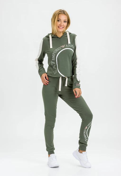 Брюки женские спортивные EA7 Emporio Armani хаки цвета