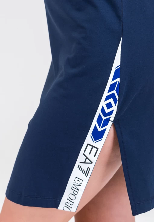 Платье женское трикотажное EA7 Emporio Armani темно-синего цвета