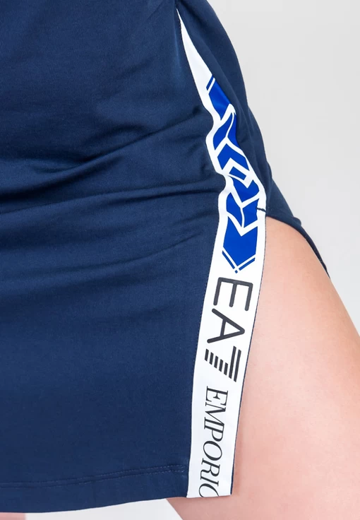 Платье женское трикотажное EA7 Emporio Armani темно-синего цвета